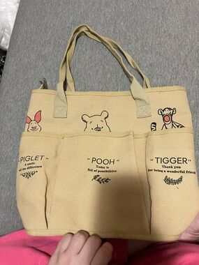 Disney Beige Winnie the Pooh Canvas Shoulder Bag with Piglet and Tigger
